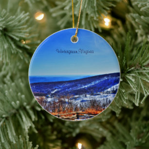 Décoration En Céramique Station de ski Wintergreen Virginia Mountain en hi