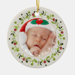 Décoration En Céramique Statistiques de naissance de nouveau-né Noël, Anno