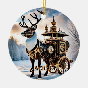 Décoration En Céramique Steampunk Reindeer