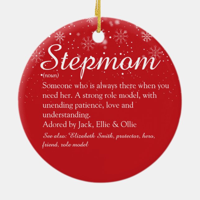 Décoration En Céramique Stepmaman Stepmum Définition Photo Noël (Dos)