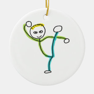 Décoration En Céramique Stickman Kung Fu