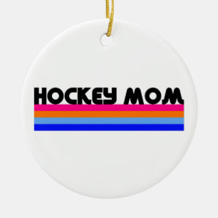 Décoration En Céramique Stripes de maman de hockey