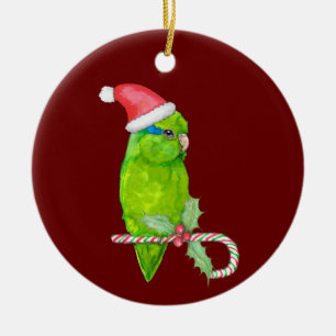 Décoration En Céramique Style de noël de parrotlet vert