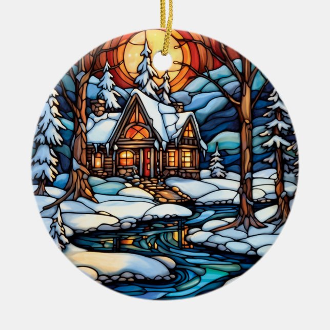 Décoration En Céramique Style du paysage de Noël (Devant)