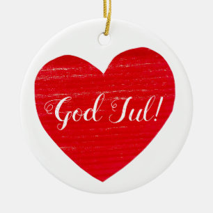 Décoration En Céramique Suédois Noël Coeur rouge Personnalisé