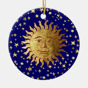 Décoration En Céramique Sun, lune et étoiles
