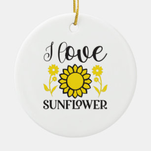 Décoration En Céramique Sunflower Lover I Love Sunflower