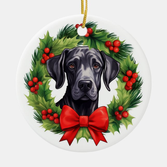 Décoration En Céramique Super Dane Christmas Wreath (Devant)