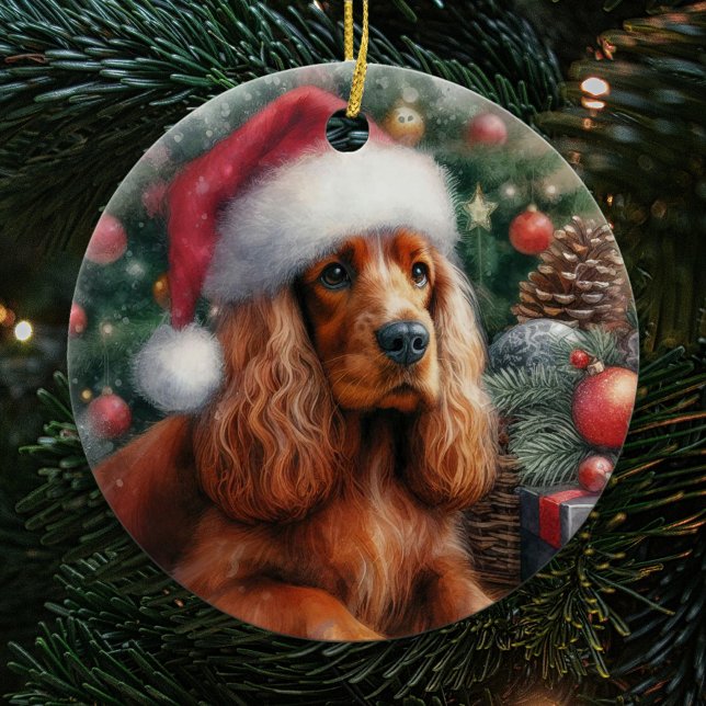 Décoration En Céramique Sussex Espagnol Chien Aquarelle Noël (Créateur téléchargé)