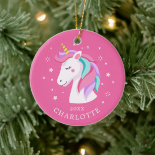 Décoration En Céramique Sweet Unicorn ornament de Noël