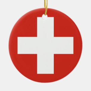 Décoration En Céramique Switzerland country flag roundel