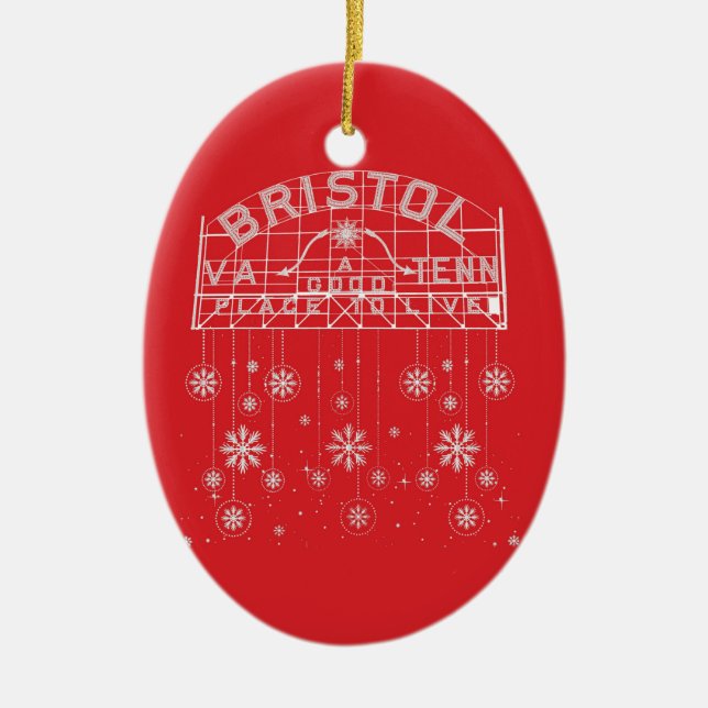 Décoration En Céramique SYMBOLE Bristol Slogan Rouge Noël (Devant)