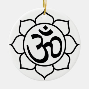 Décoration En Céramique Symbole de l'OM de fleur de Lotus
