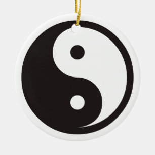 Décoration En Céramique Symbole Yin Yang - tatouage solide