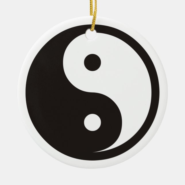 Décoration En Céramique Symbole Yin Yang - tatouage solide (Devant)