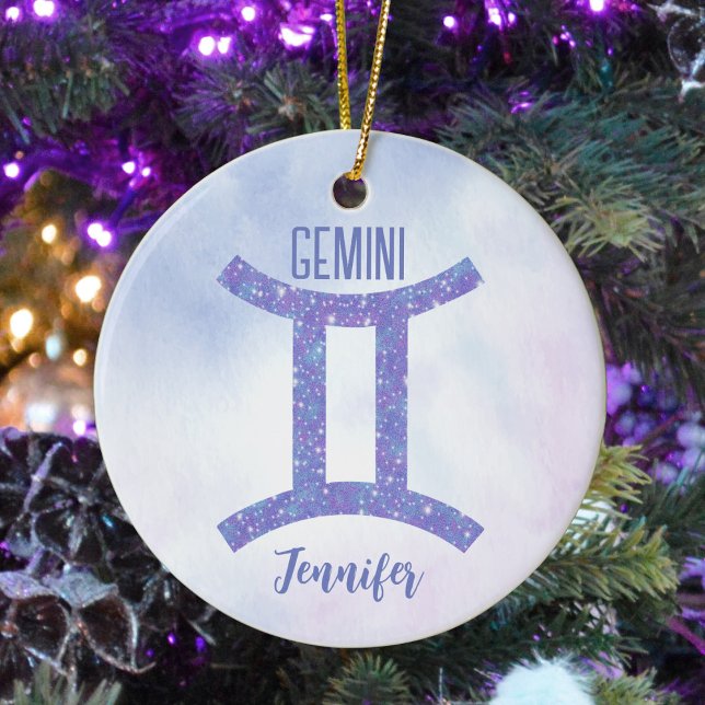Décoration En Céramique Sympathique Gemini Astrologie Signe Personnalisé V (Créateur téléchargé)