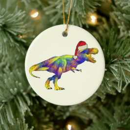 Décoration En Céramique T. rex Père Noël Funny Dinosaur