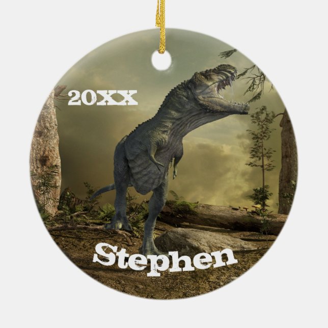 Décoration En Céramique T-rex Tyrannosaurus Dinosaur Personnalisé (Dos)