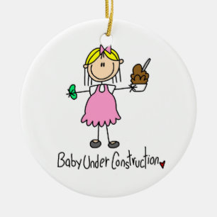 Décoration En Céramique T-shirts et cadeaux en construction de bébé