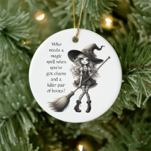 Décoration En Céramique Tabitha et ses bottes - Sorcière