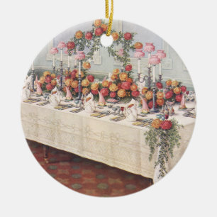 Décoration En Céramique Table de banquet de mariage vintage