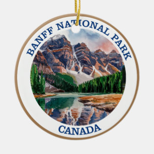 Décoration En Céramique Tableau aquarelle du parc national Banff