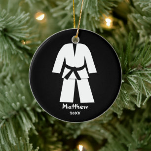 Décoration En Céramique Taekwondo Karate Ceinture noire personnalisée