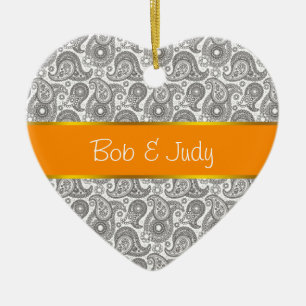 Décoration En Céramique Tangerine Black Paisley