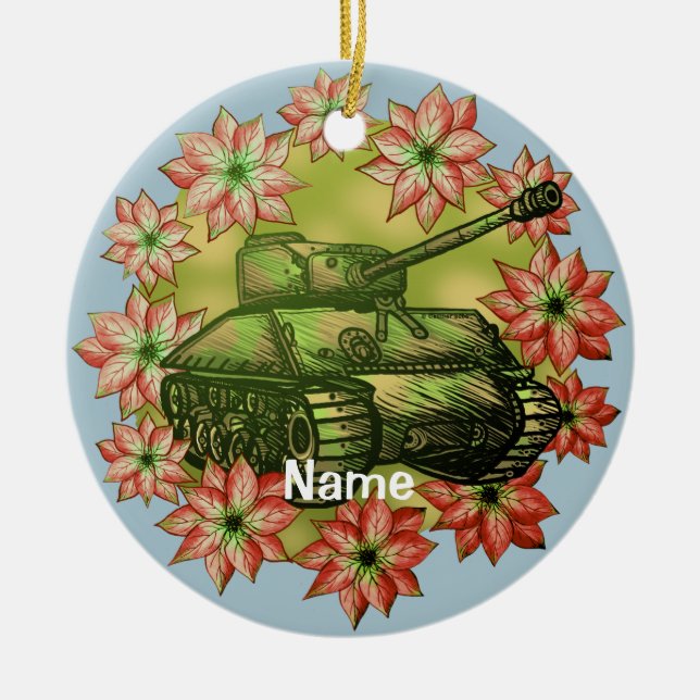 Décoration En Céramique Tank Christmas ornament (Devant)