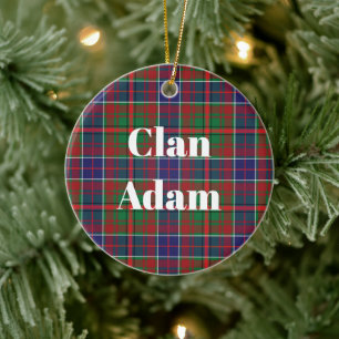 Décoration En Céramique Tartan Ancien Clan Adam