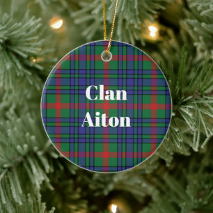 Décoration En Céramique Tartan Ancien du Clan Aiton