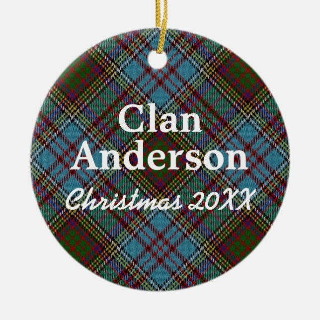 Décoration En Céramique Tartan d'écossais d'Anderson de clan (Devant)