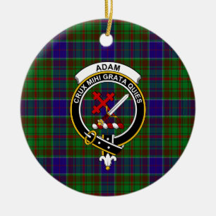 Décoration En Céramique Tartan et blason de chasse du clan Adam d'Écosse