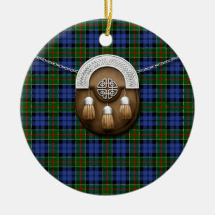 Décoration En Céramique Tartan et escarcelle de Colquhoun de clan