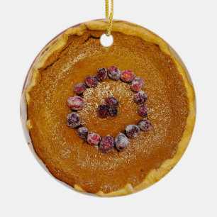 Décoration En Céramique Tarte citrouille aux canneberges Noël