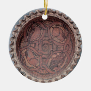 Décoration En Céramique Tasse copte, terre cuite peinte avec des