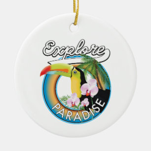 Décoration En Céramique Tasse de café avec le logo dessiné de Explore Para