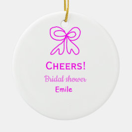 Décoration En Céramique Tasse violet rose ruban douche de mariage ajouter 