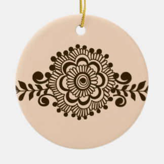 Décoration En Céramique Tatouage au henné Brown - Motifs Mehendi Brown