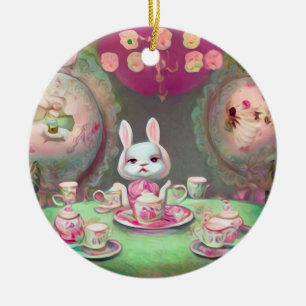 Décoration En Céramique Tea Party peint