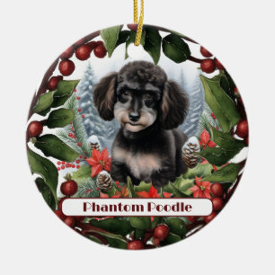 Décoration En Céramique Teacup joyeuse Fantom Poodle Noël