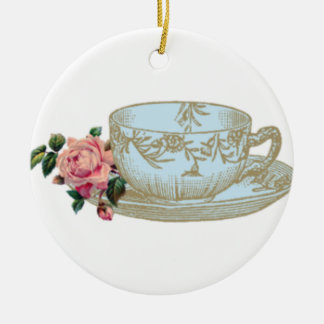 Décoration En Céramique Teacup rond ornemental de Noël