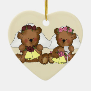 Décoration En Céramique Teddy Bear Brides Mariage