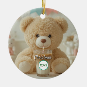 Décoration En Céramique Teddy Bear Coffee Noël 2025