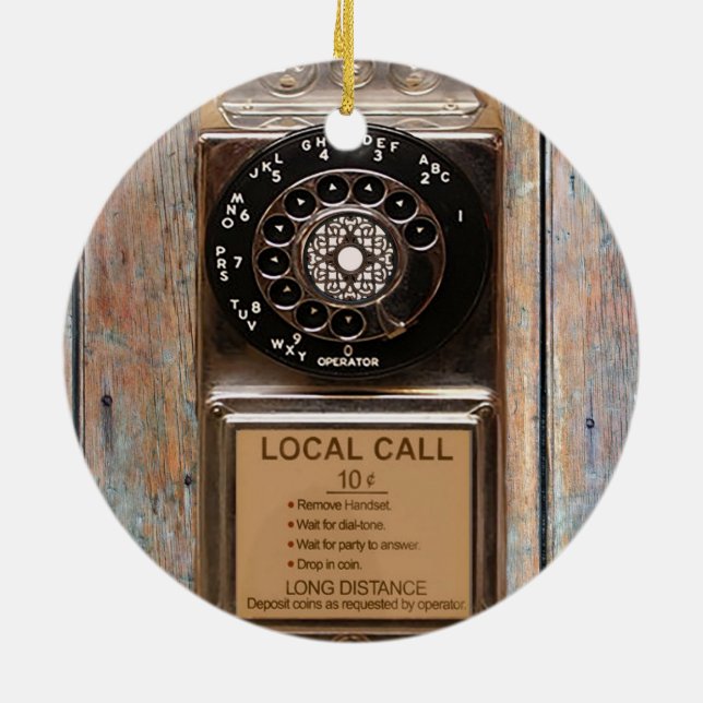 Décoration En Céramique Téléphone antique rotatif payant rude (Dos)