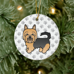 Décoration En Céramique Terrier Australien Bleu Et Tan Chien De Dessin Ani