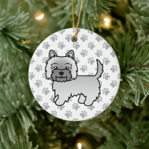 Décoration En Céramique Térrier Cairn Gris Chien de Dessin Animé Mignon