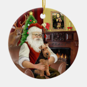 Décoration En Céramique Terrier gallois de Santas