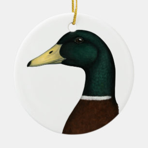 Décoration En Céramique Tête Mallard Drake