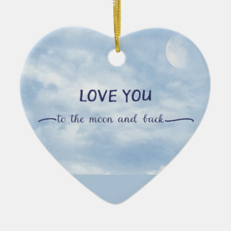 Décoration En Céramique Texte Amour Jusqu'à la Lune et Retour Lune Texturé